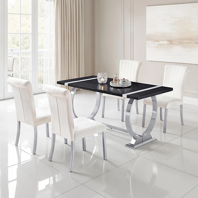 60" Dining Table, Silver Frame