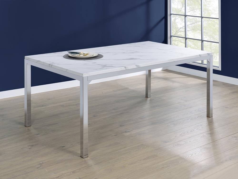 Faux Carrara Marble/Chrome