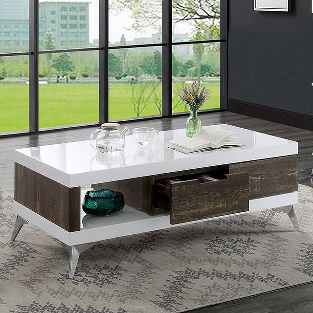White/Distressed Dark Oak