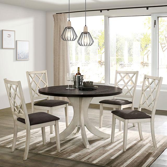 Antique White/Dark Walnut
