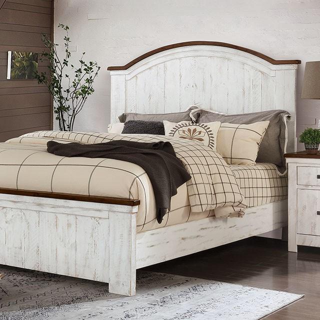 Distressed White/Walnut