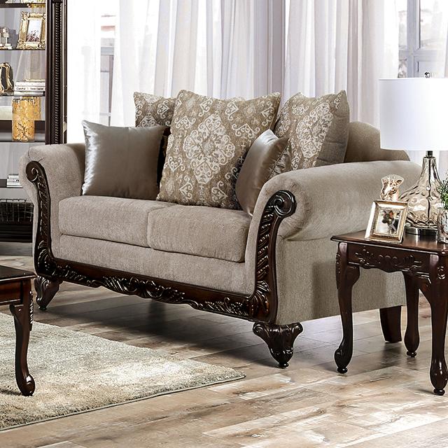 Beige/Walnut