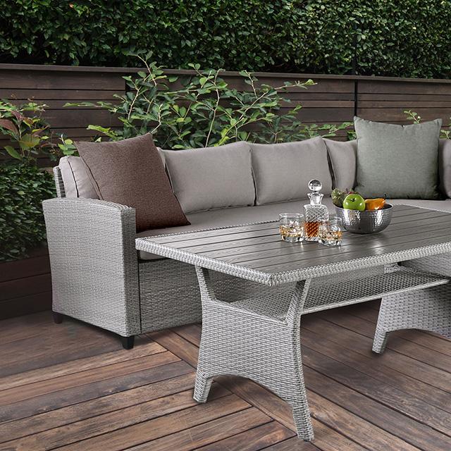 Foam PE Rattan Wicker Polyester Fabric Steel Frame