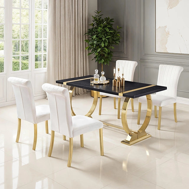 60" Dining Table, Gold Frame