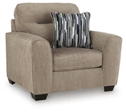 Olten Living Room Set - Mocha 2-Piece: Oversized Chair/Oversized Accent Ottoman