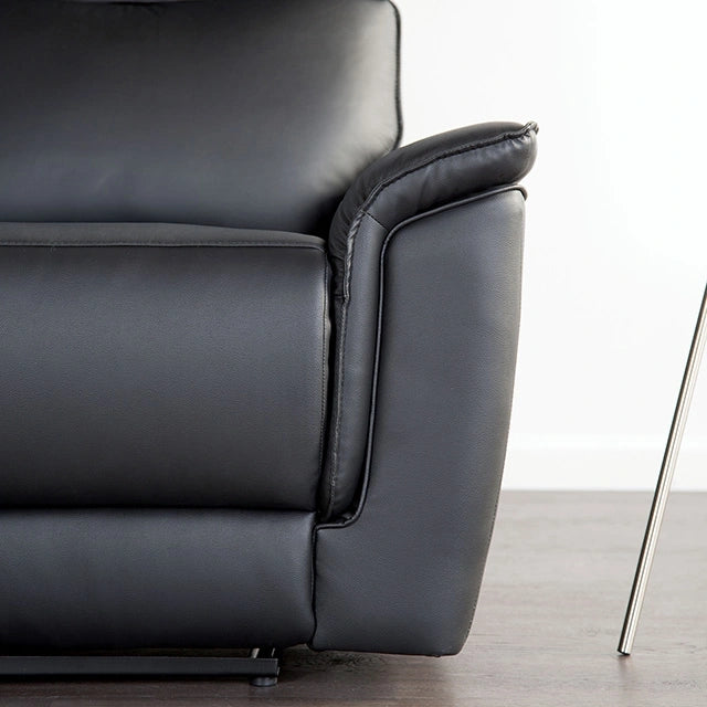 Bienne Loveseat Manual Recliner White & Black